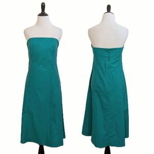 NEW Gap Teal Strapless Midi Chino Dress - Size 10 Womens